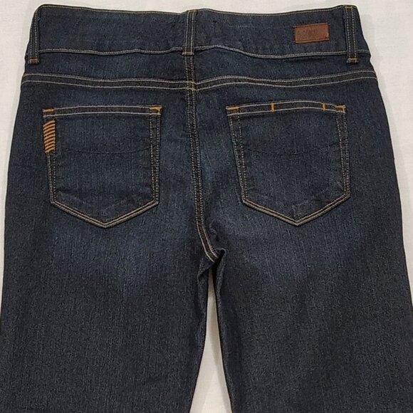 Paige Dark Wash Flared Denim Jeans Womens Size 29 Hidden Hills Stretch USA Made - Picture 5 of 16